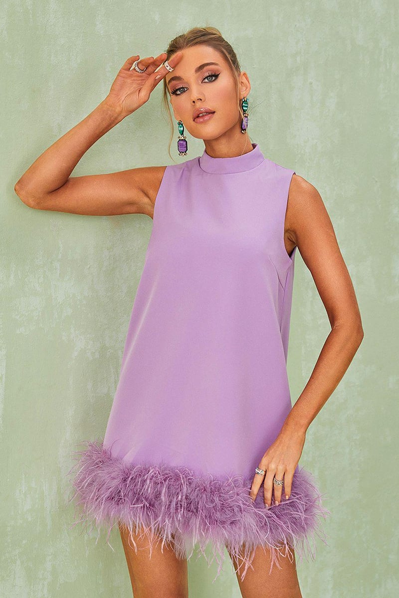 Sensational Glam Sleeveless Mini Dress | Jewelclues #color_lilac