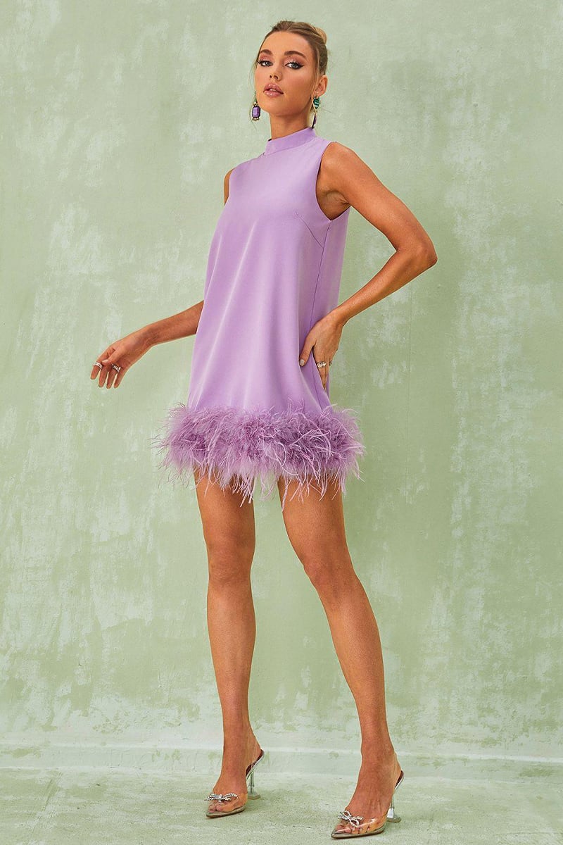 Sensational Glam Sleeveless Mini Dress | Jewelclues #color_lilac