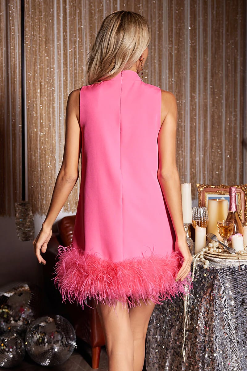 Sensational Glam Sleeveless Mini Dress | Jewelclues #color_pink