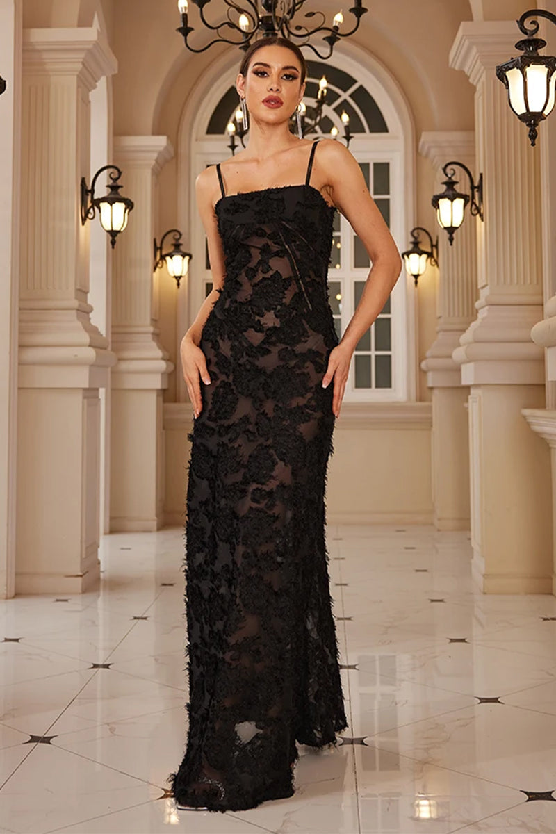 Cute Black Lace High Low Prom Dress, Lace Evening Dress – shopluu