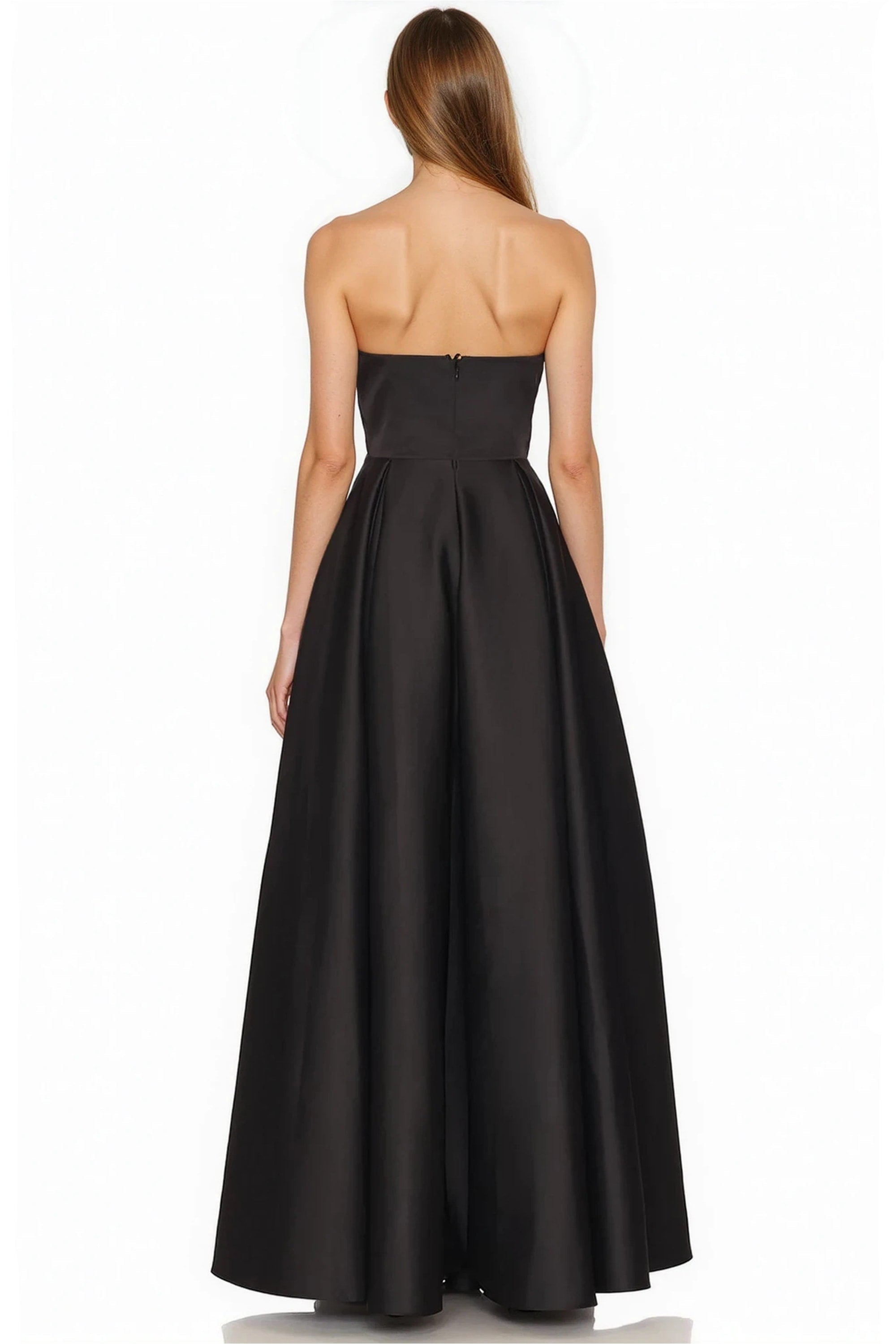 Serena Black Satin Gown | JewelClues