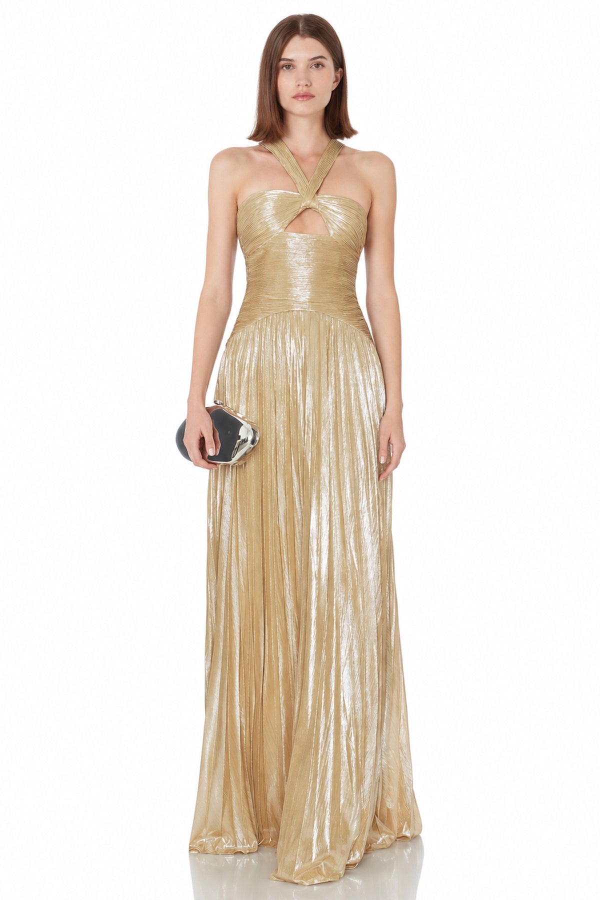 Serena Metallic Cut-Out Gown | JewelClues