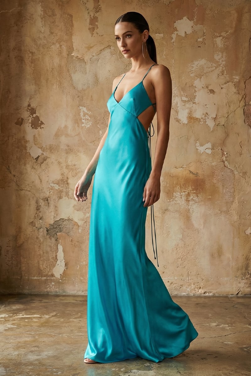 Skye Satin Bias Cut Gown | JewelClues