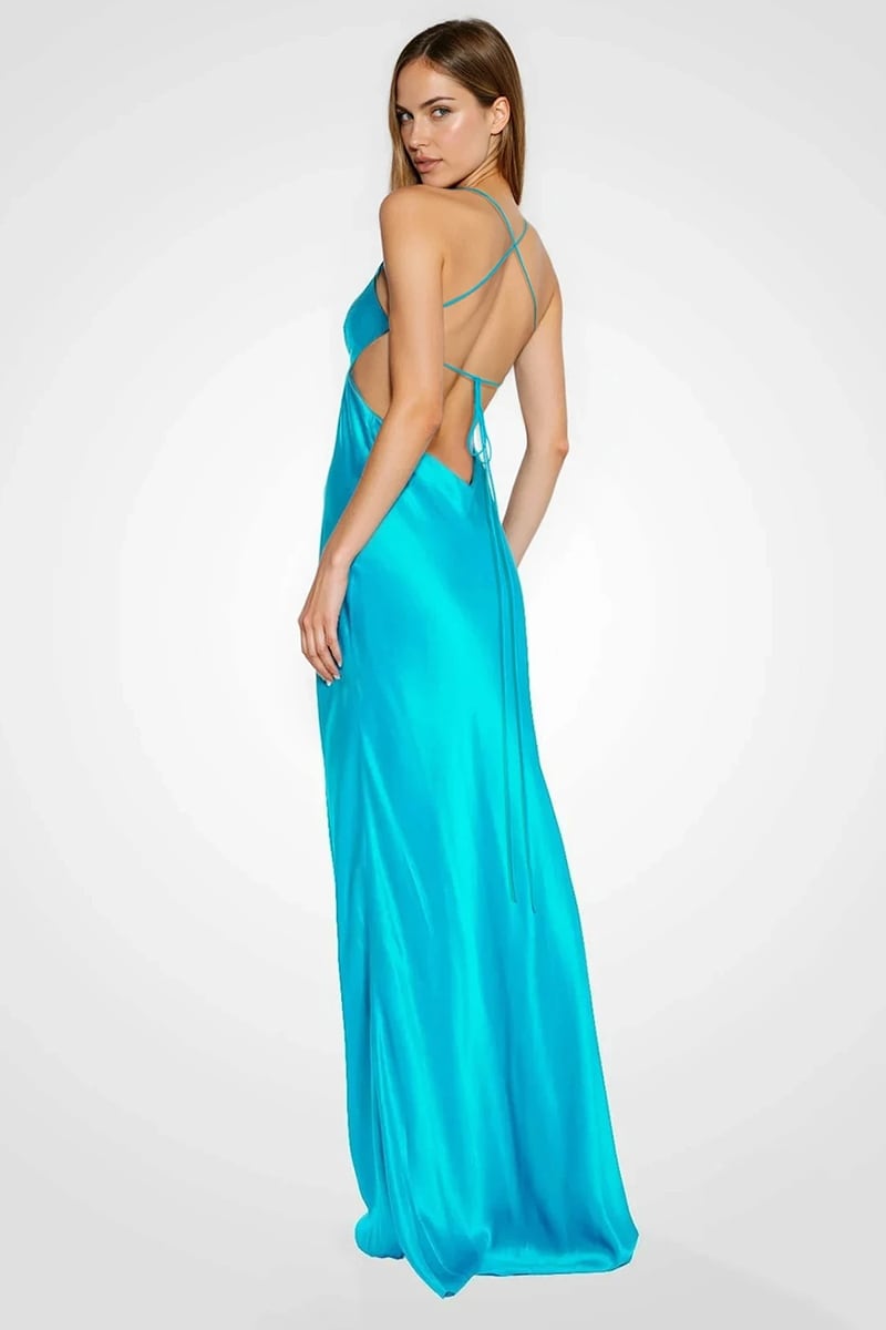 Skye Satin Bias Cut Maxi Dress | Jewelclues