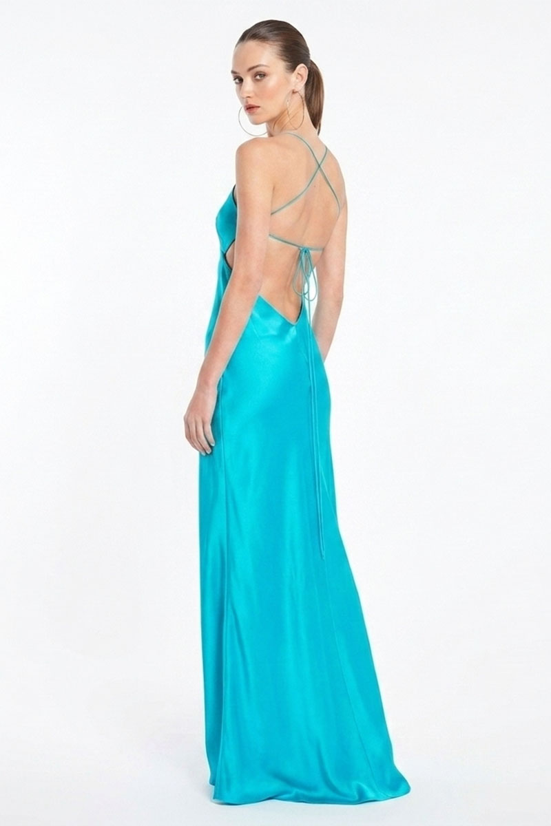 Skye Silk Satin Bias Cut Gown | JewelClues