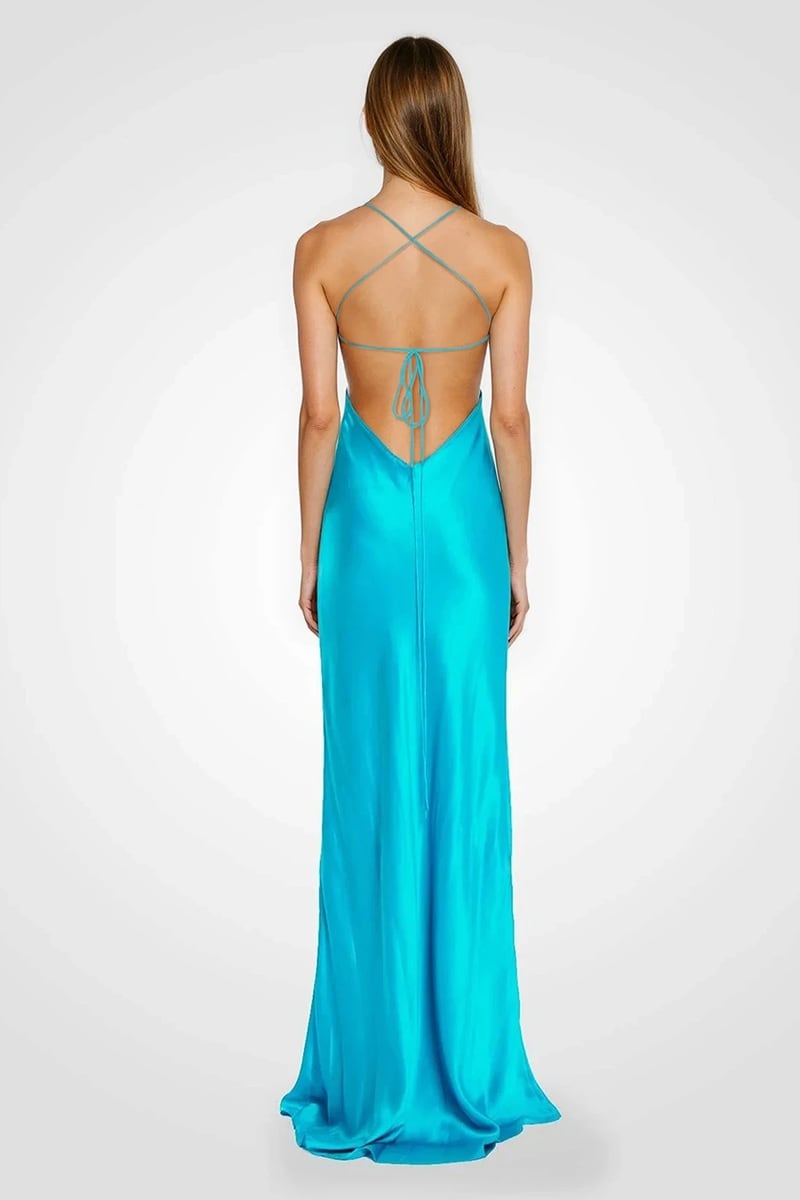 Skye Satin Bias Cut Maxi Dress | Jewelclues