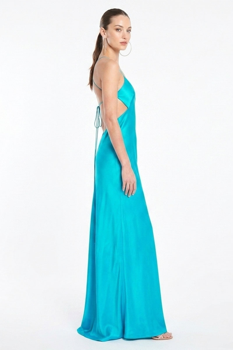 Skye Silk Satin Bias Cut Gown | JewelClues