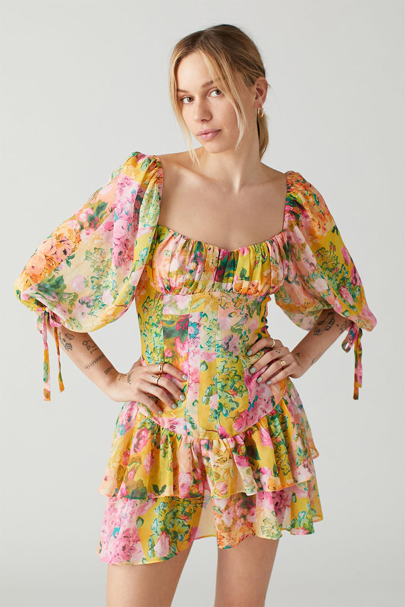 So Stunning Floral Print Mini Dress | Jewelclues