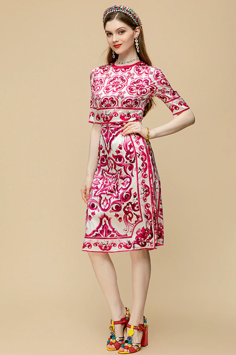 So Stunning Majolica-print Midi Dress | Jewelclues