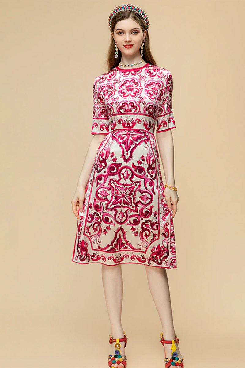 So Stunning Majolica-print Midi Dress | Jewelclues