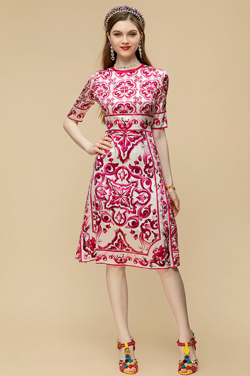 So Stunning Majolica-print Midi Dress
