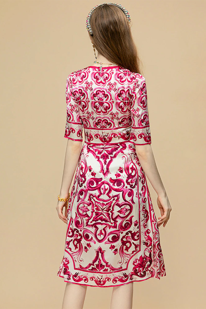 So Stunning Majolica-print Midi Dress