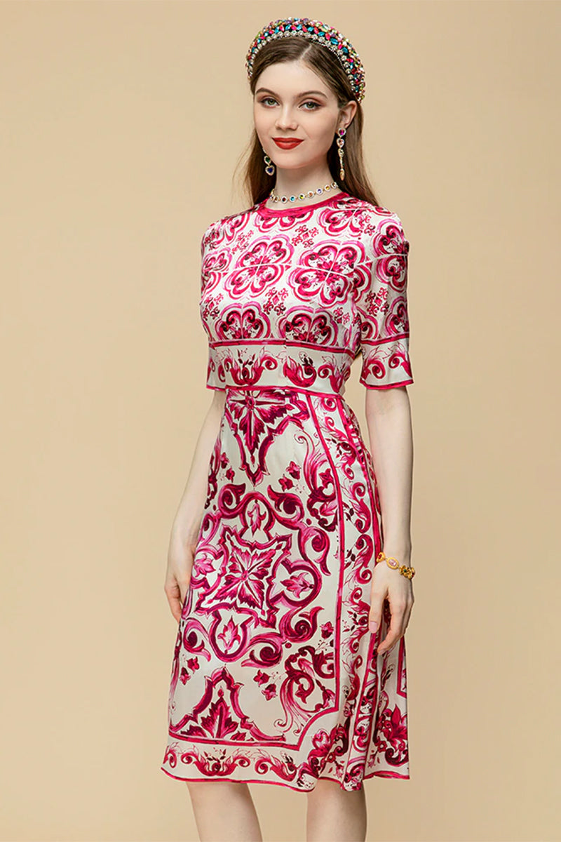 So Stunning Majolica-print Midi Dress | Jewelclues