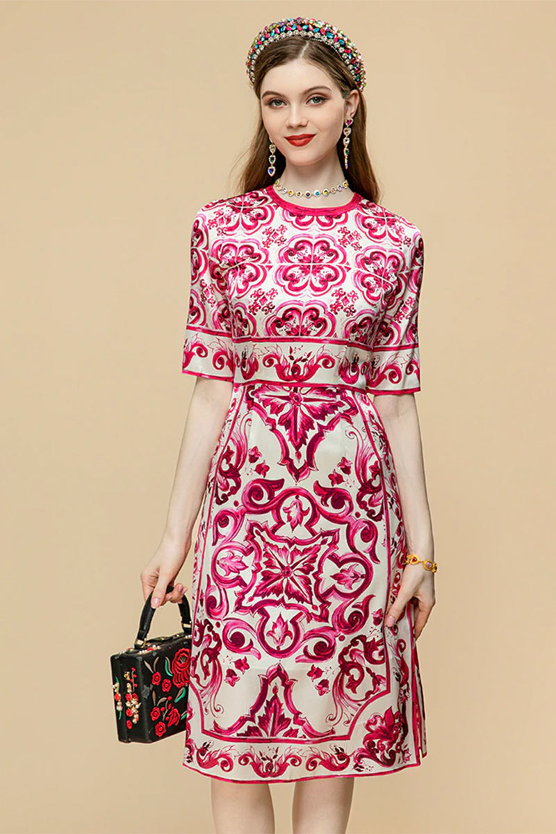 So Stunning Majolica-print Midi Dress | Jewelclues