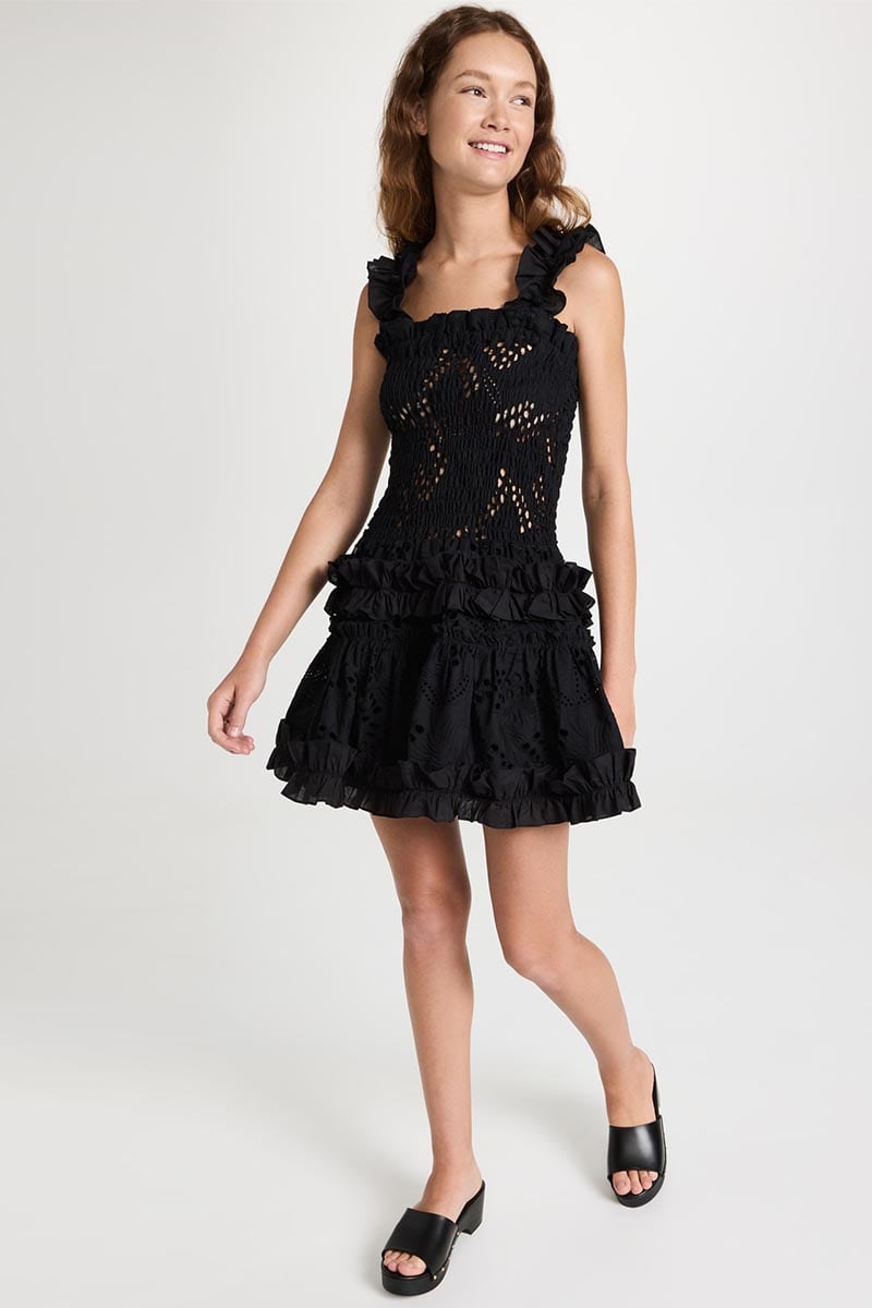 Solano Eyelet Mini Dress | Jewelclues #color_black