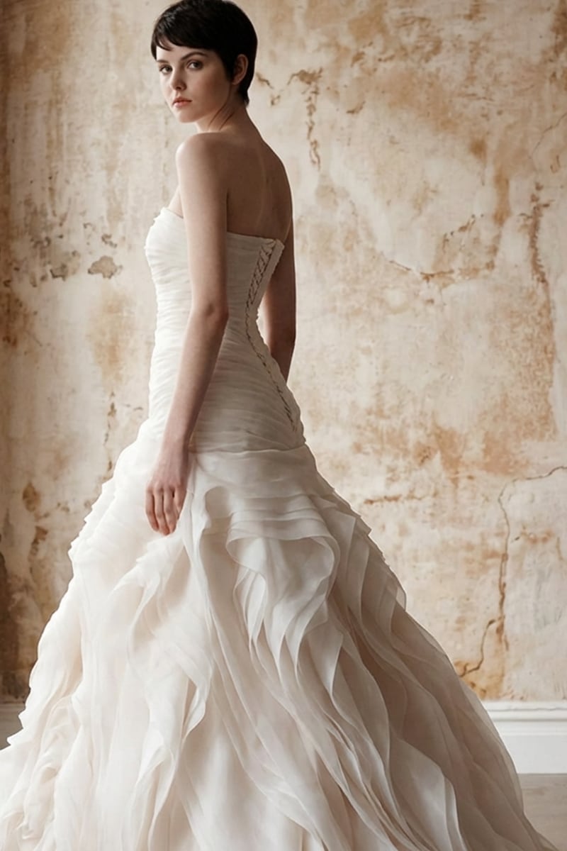 Sophia Strapless Organza Gown | JewelClues #color_white