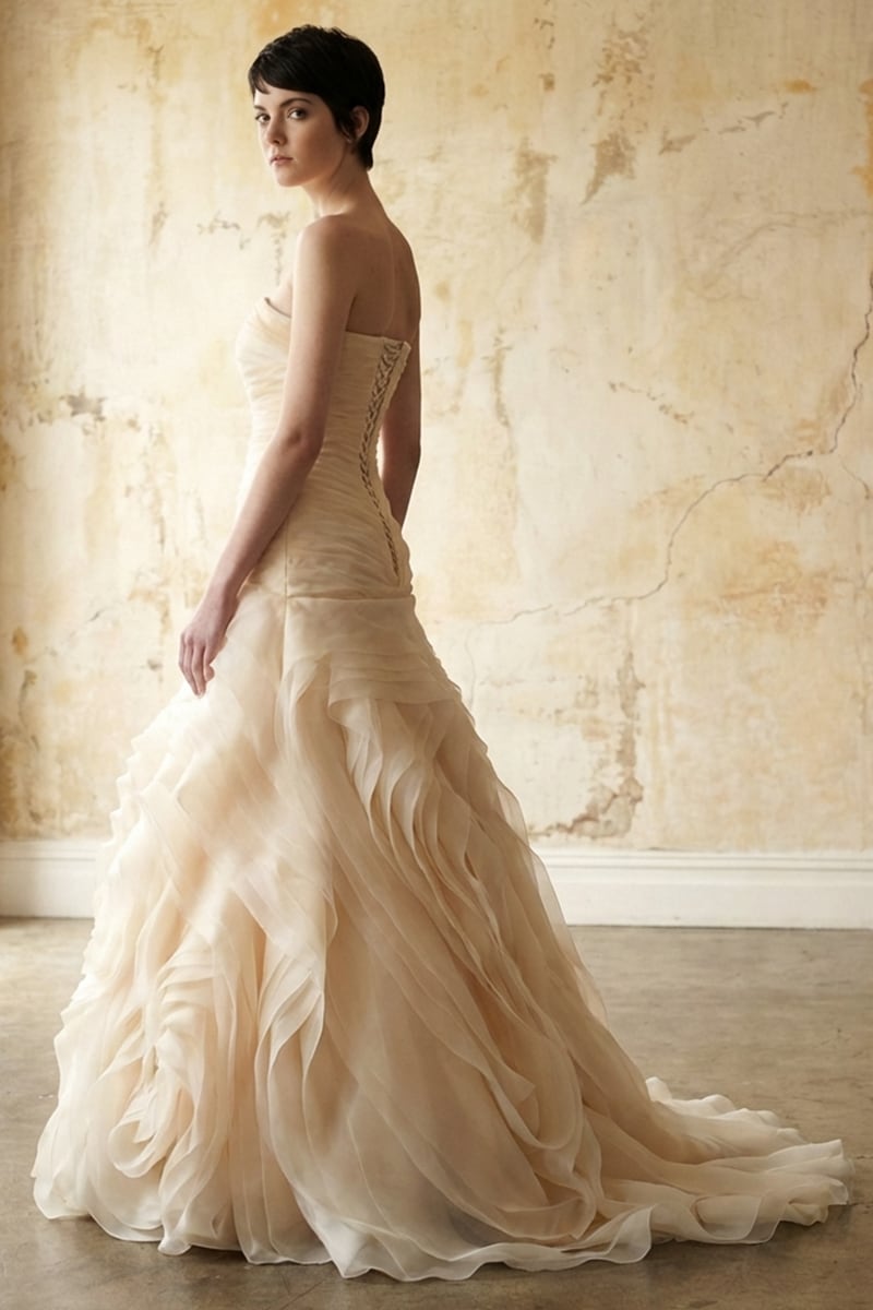 Sophia Strapless Organza Gown | JewelClues #color_beige