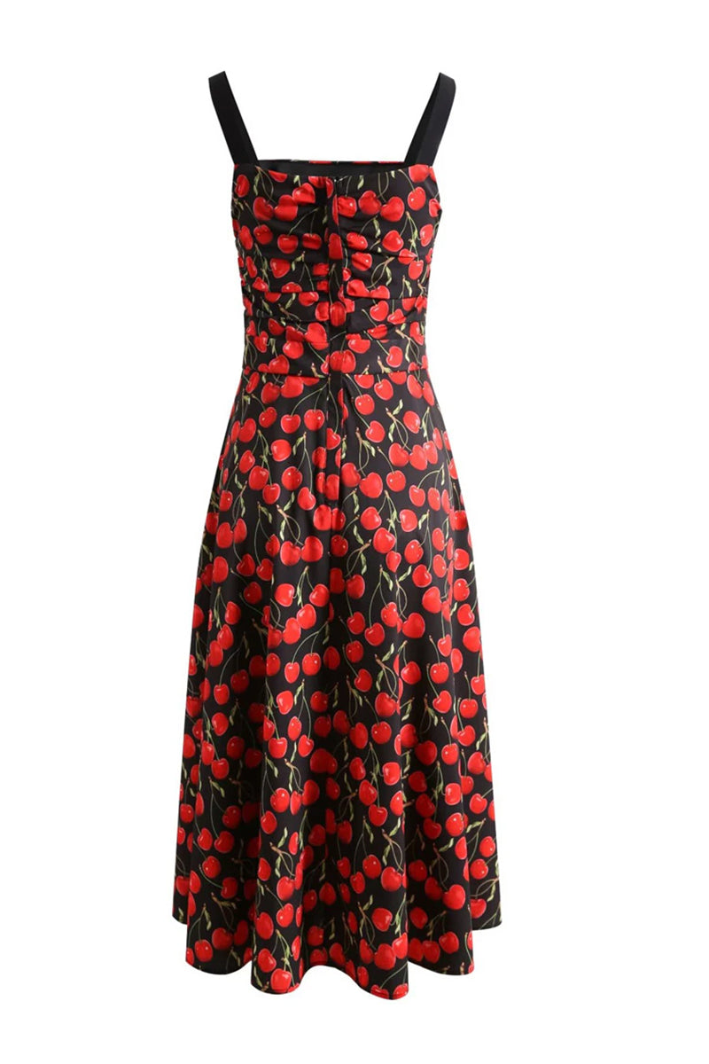 Stunning Soiree Cherry Print Midi Dress | Jewelclues