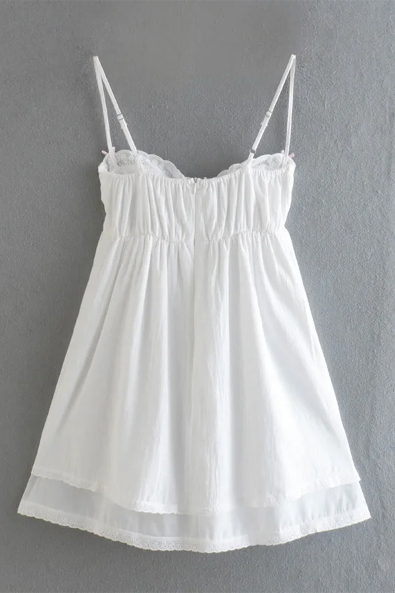 Summer Delight White Mini Dress | Jewelclues