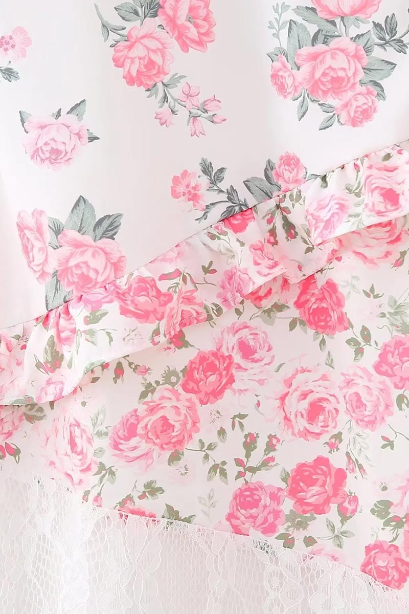 Summer Love Floral Lace Maxi Dress | Jewelclues #color_pink