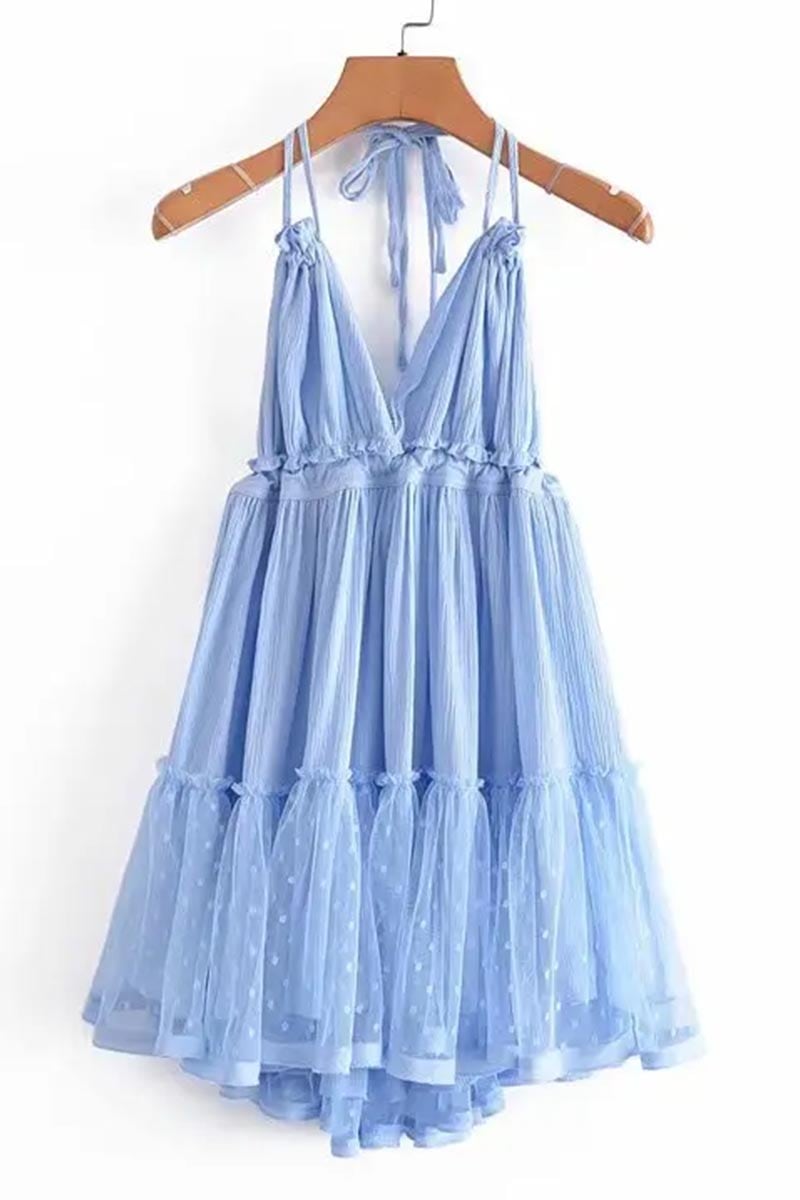 Summery Sweetness Tiered Mini Dress | Jewelclues #color_light blue
