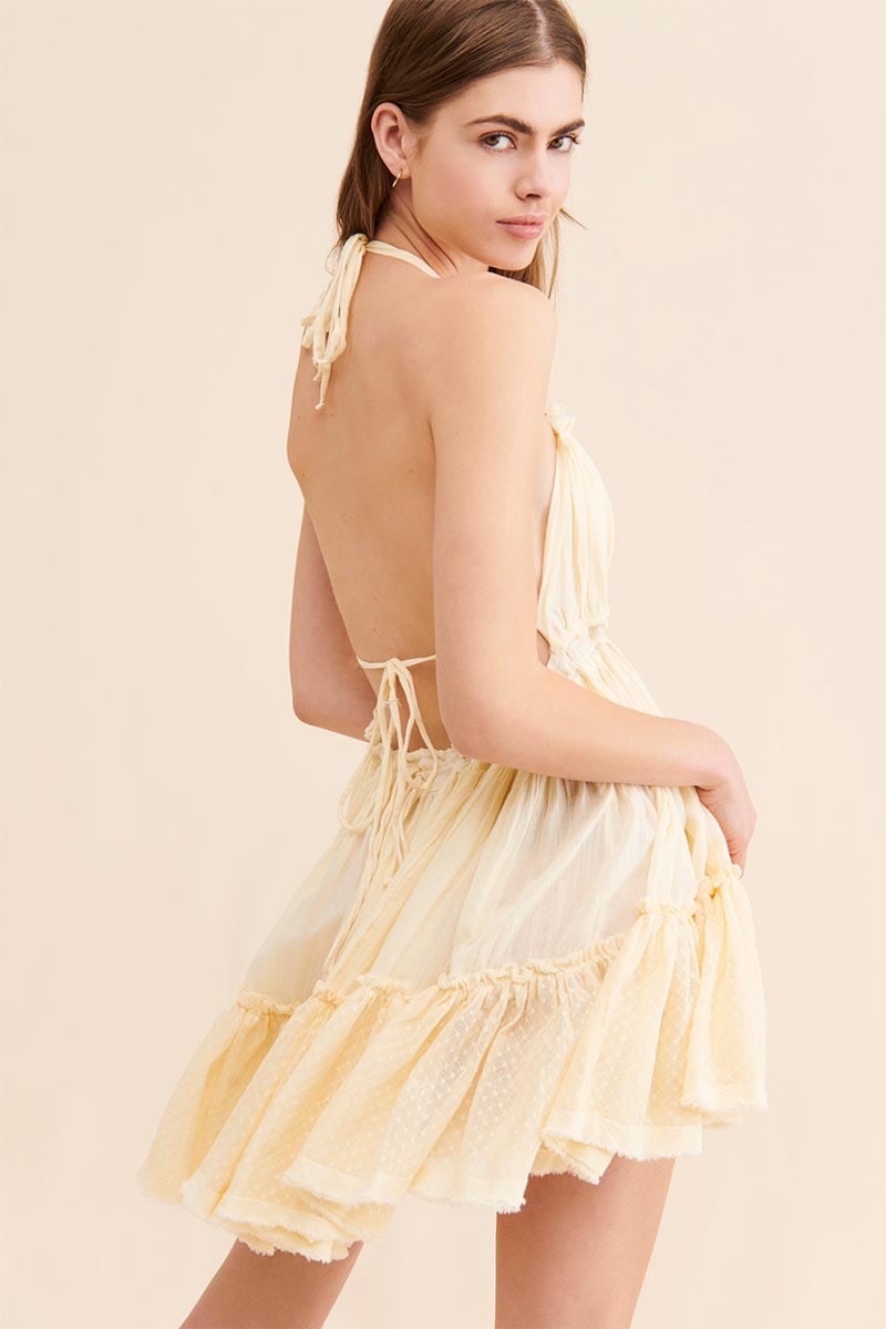 Summery Sweetness Tiered Mini Dress | Jewelclues #color_beige
