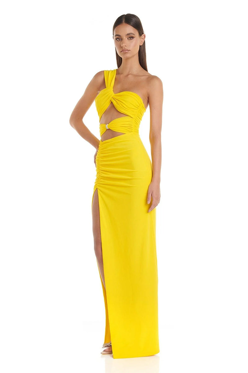 Superlative Elegance Yellow Maxi Dress | Jewelclues