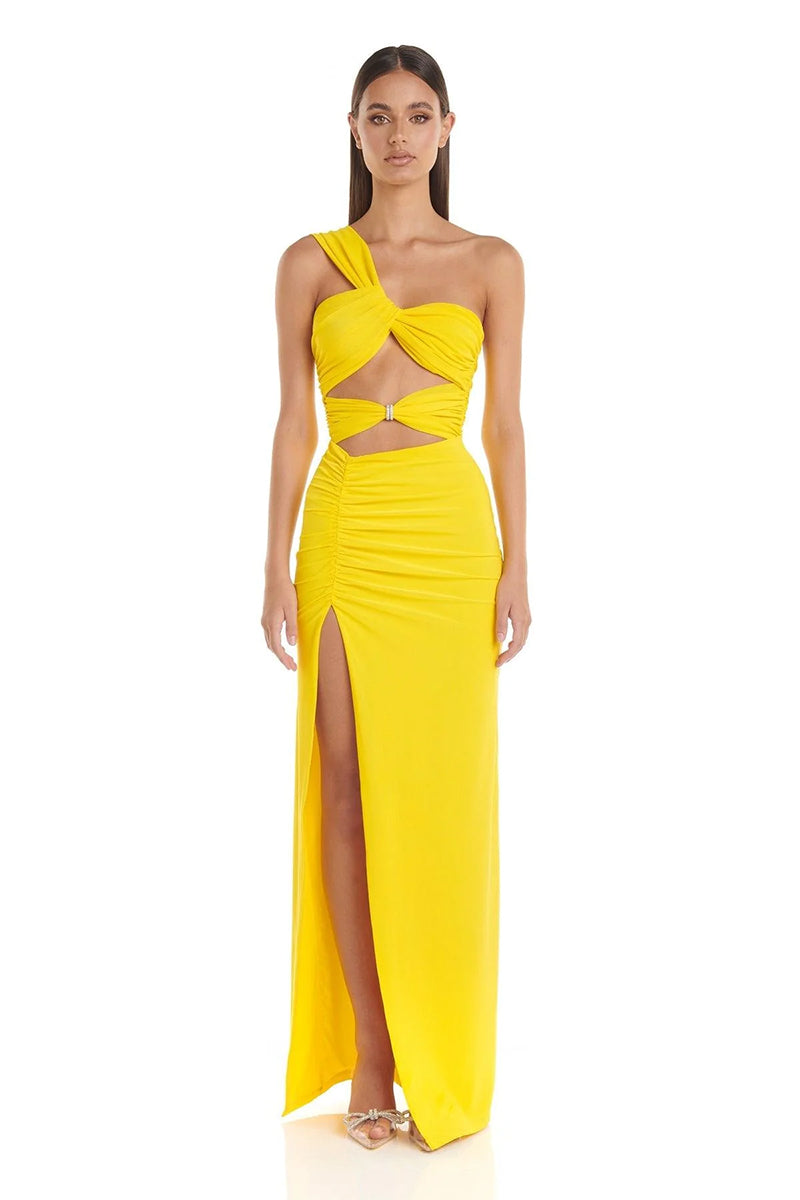 Superlative Elegance Yellow Maxi Dress | Jewelclues