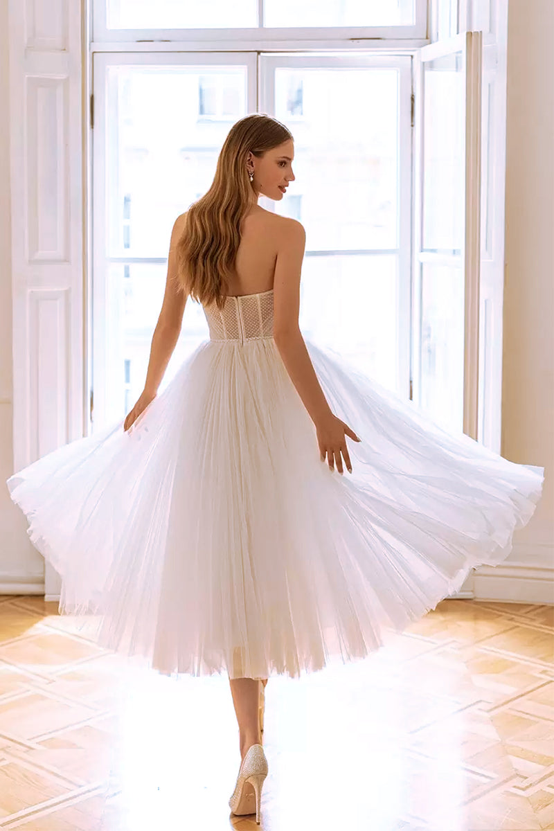 Svetlana Tulle Midi Dress | Jewelclues #color_white