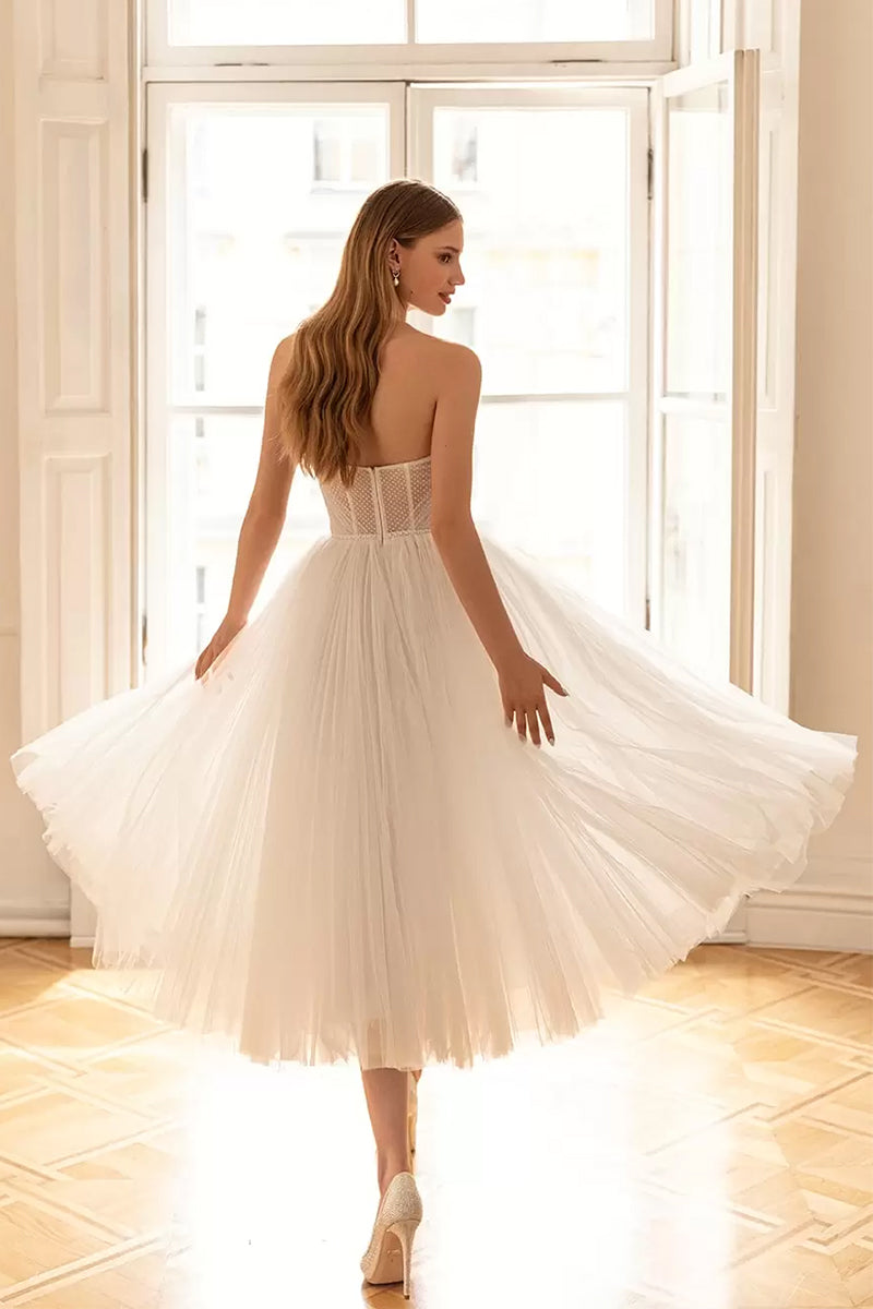 Svetlana Tulle Midi Dress | Jewelclues #color_ivory