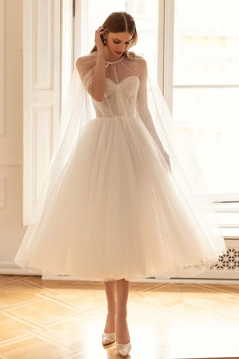 Svetlana Tulle Midi Dress | Jewelclues #color_ivory