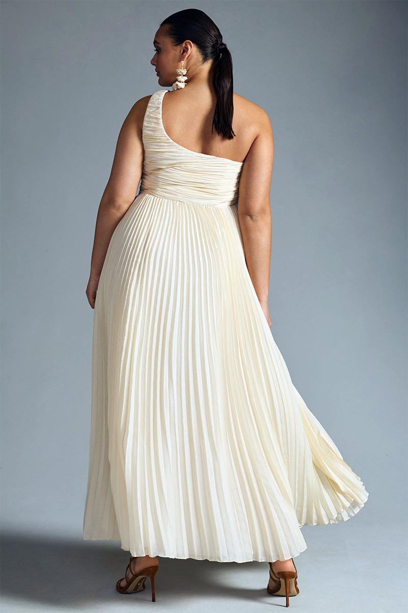 Sweet Grace One-Shoulder Pleated Maxi Dress | Jewelclues