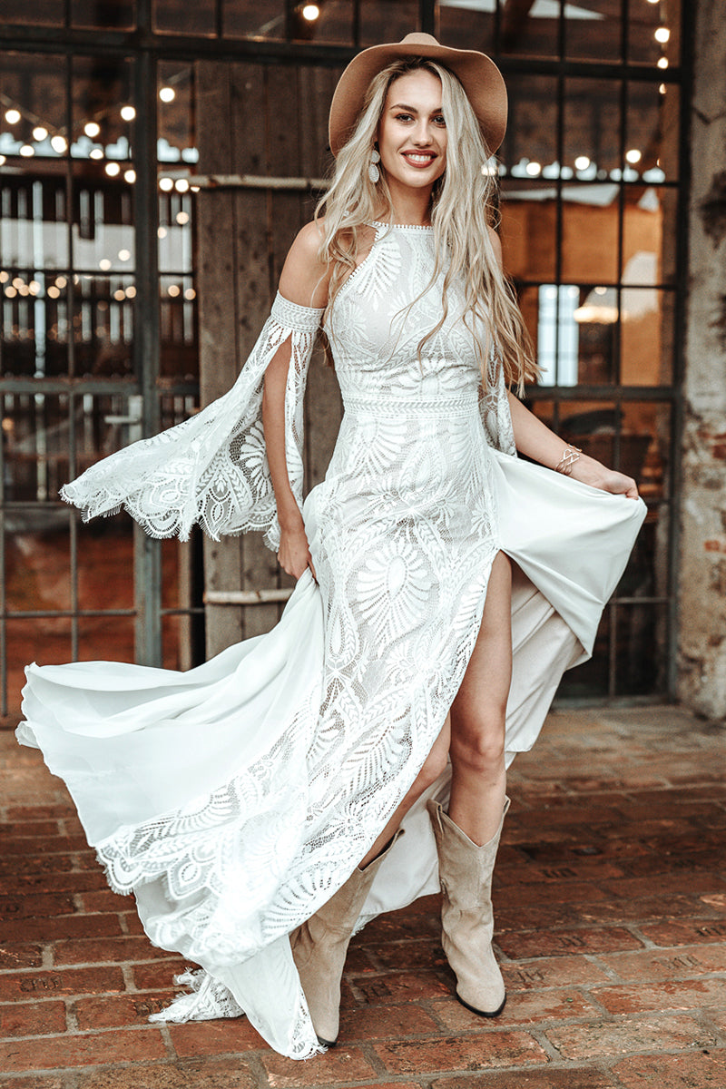 Sydney Bohemian Lace Wedding Dress | Jewelclues