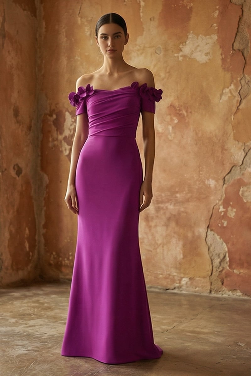 Thalia Off-the-Shoulder Maxi Dress | Jewelclues #color_purple