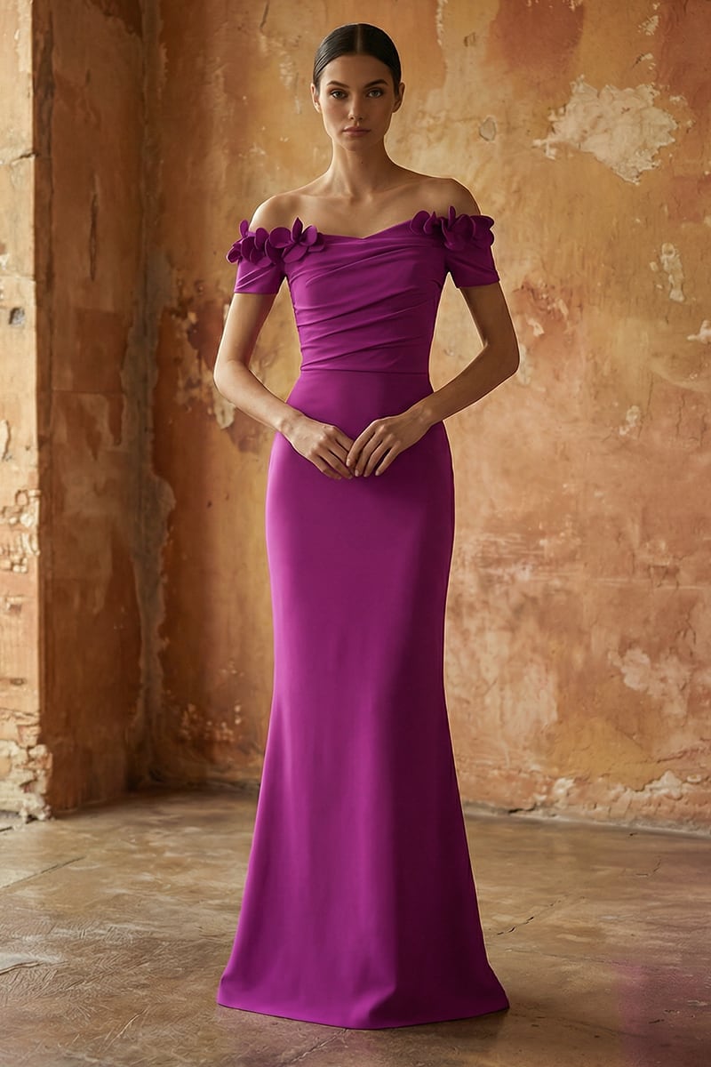 Thalia Off-the-Shoulder Maxi Dress | Jewelclues #color_purple