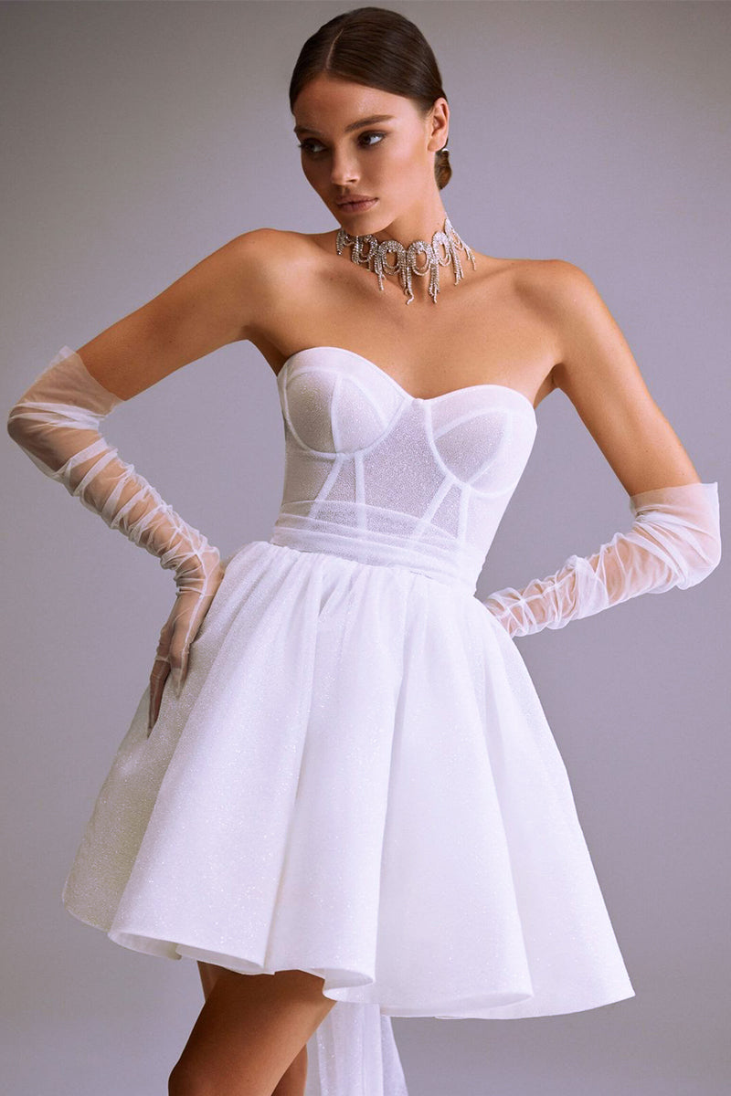 Truly Sensational Strapless Mini Dress | Jewelclues #color_white