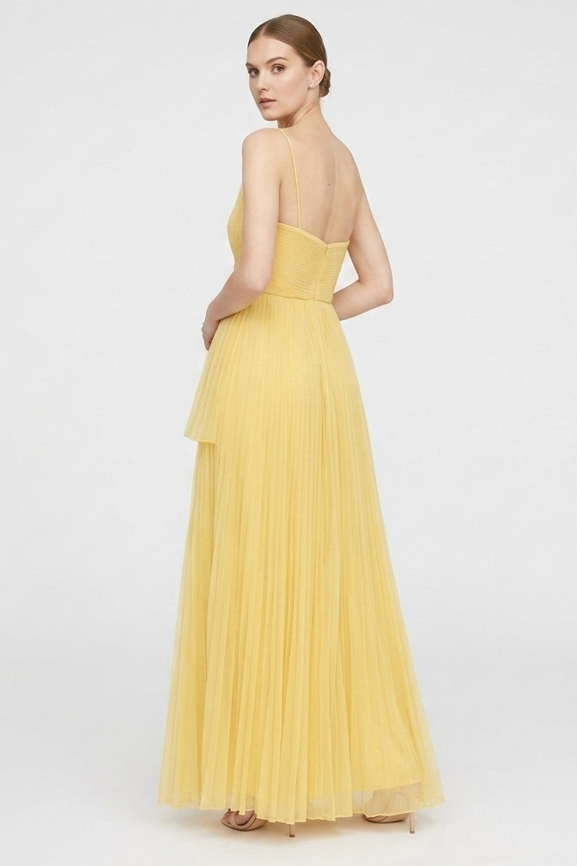 Valerie One-Shoulder Pleated Maxi Dress | JewelClues #color_buttermilk