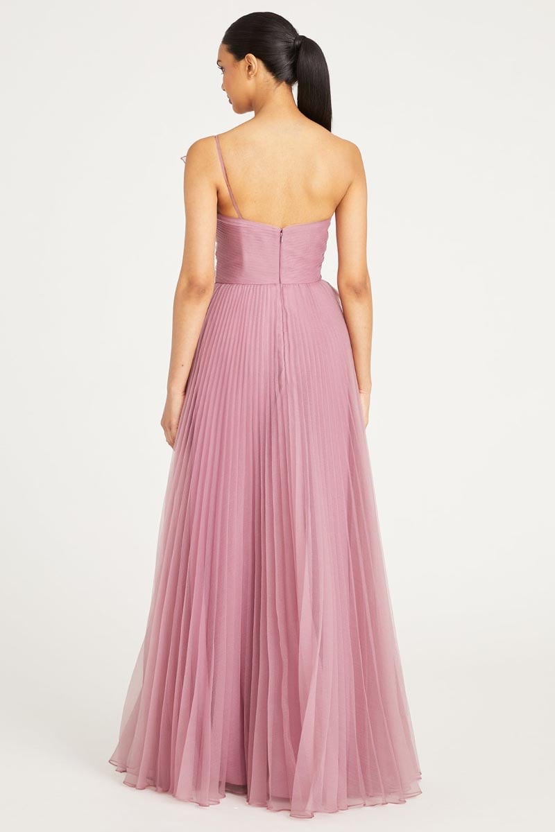 Valerie One-Shoulder Pleated Maxi Dress | Jewelclues #color_dusty pink