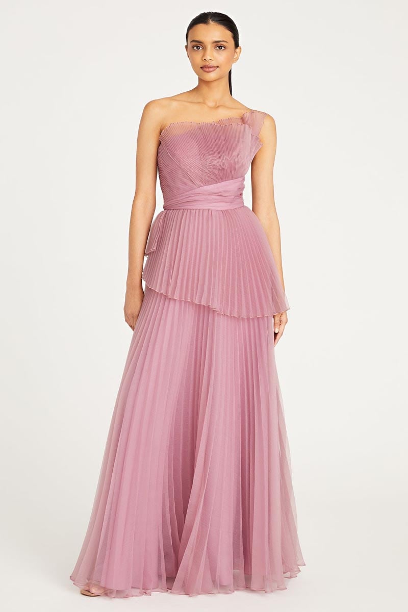 Valerie One-Shoulder Pleated Maxi Dress | Jewelclues #color_dusty pink