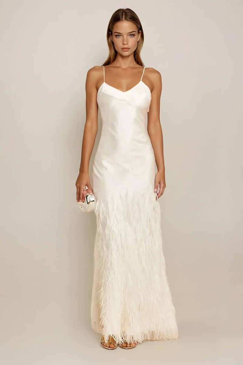 Veloria Ivory Cascade Gown | Jewelclues