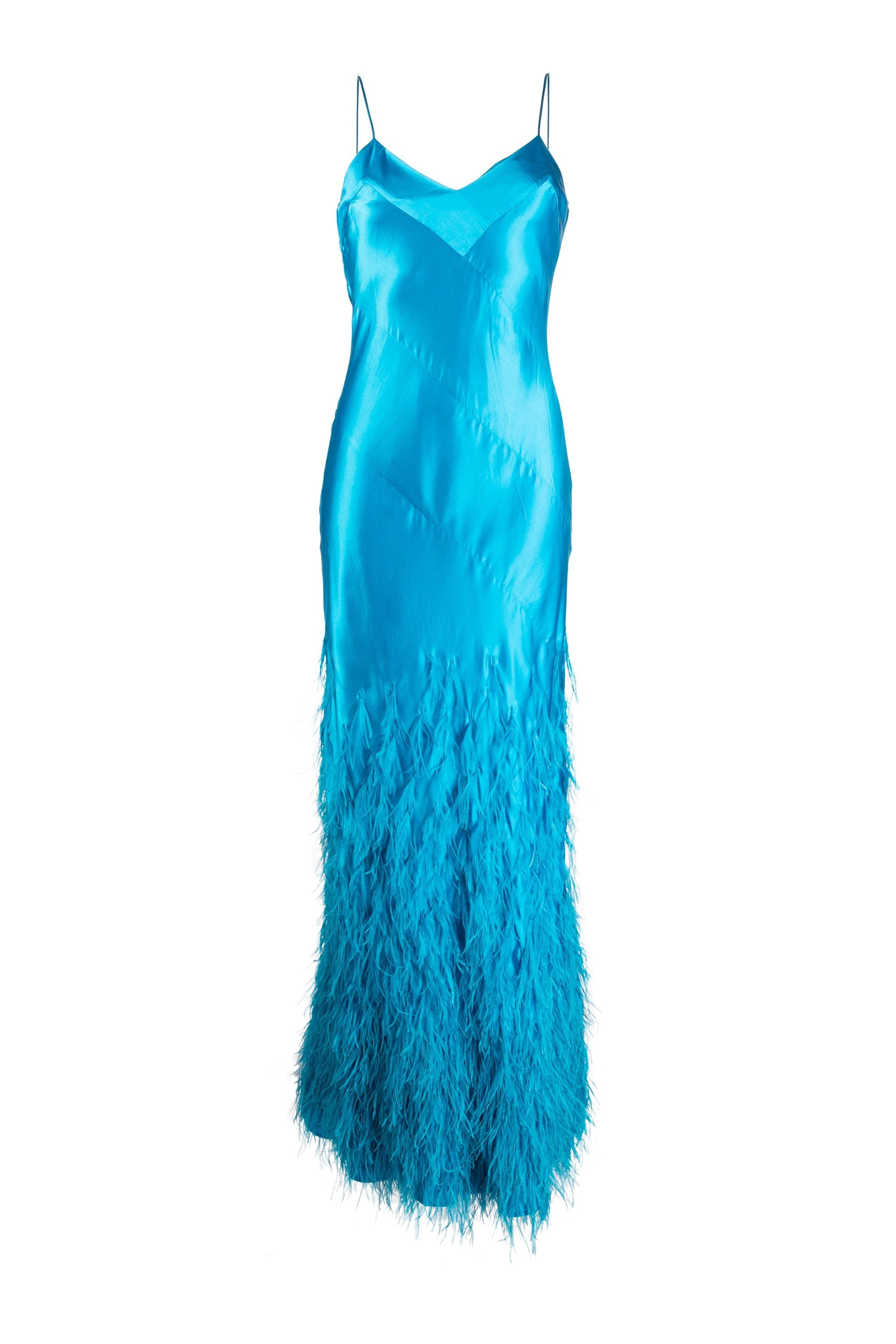 Veloria Silk Satin Gown | JewelClues #color_azure
