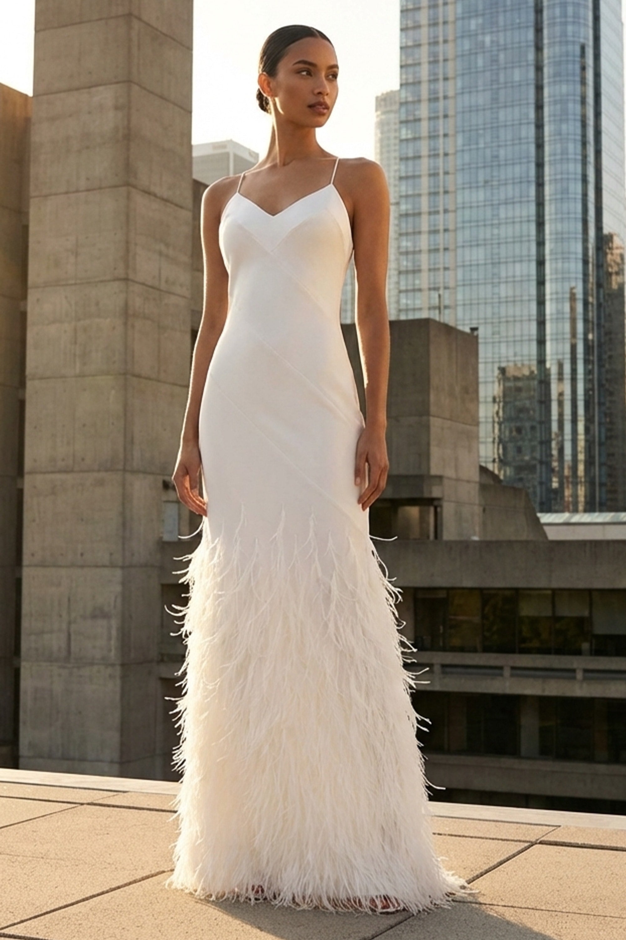 Veloria Silk Satin Gown | JewelClues #color_ivory