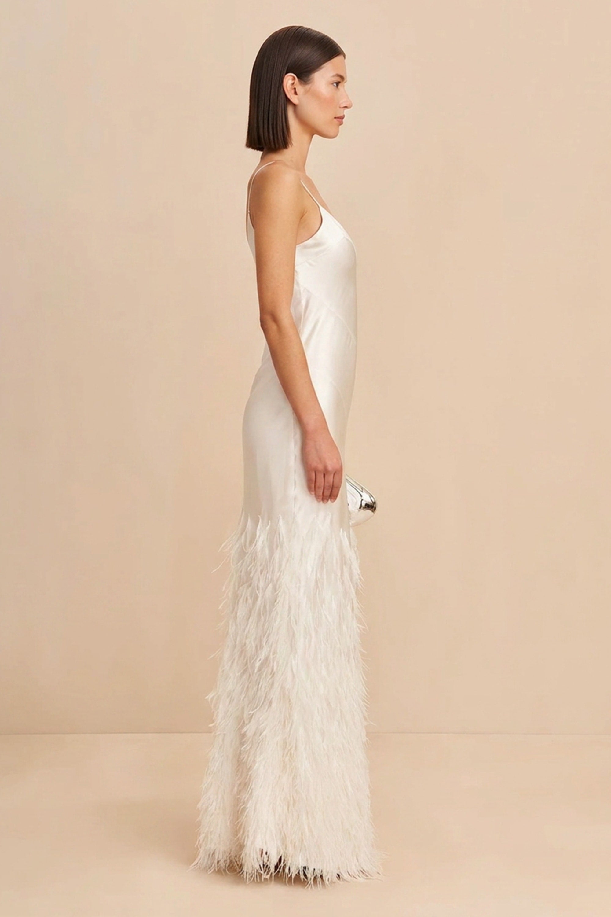 Veloria Silk Satin Gown | JewelClues #color_ivory