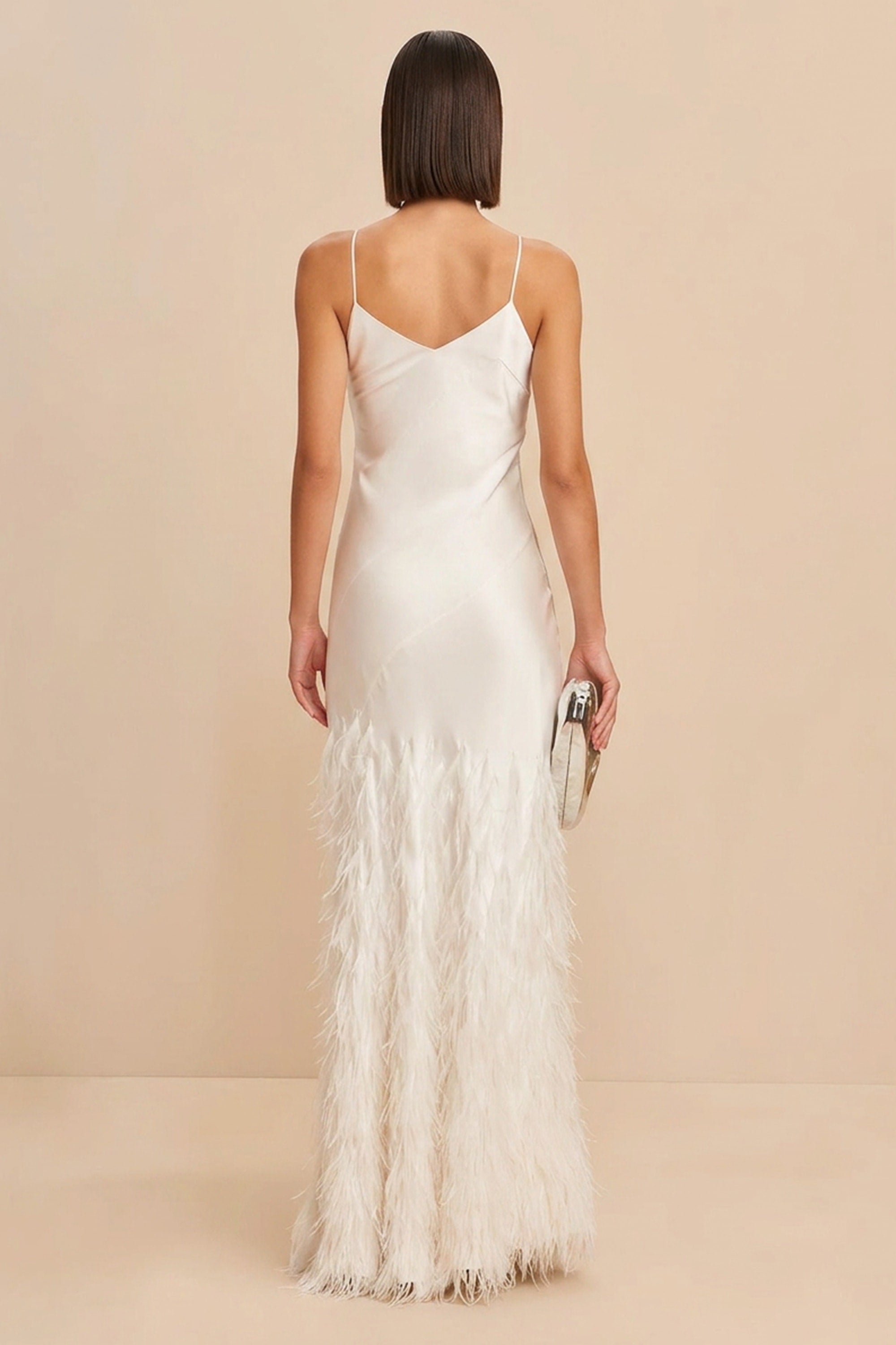 Veloria Silk Satin Gown | JewelClues #color_ivory