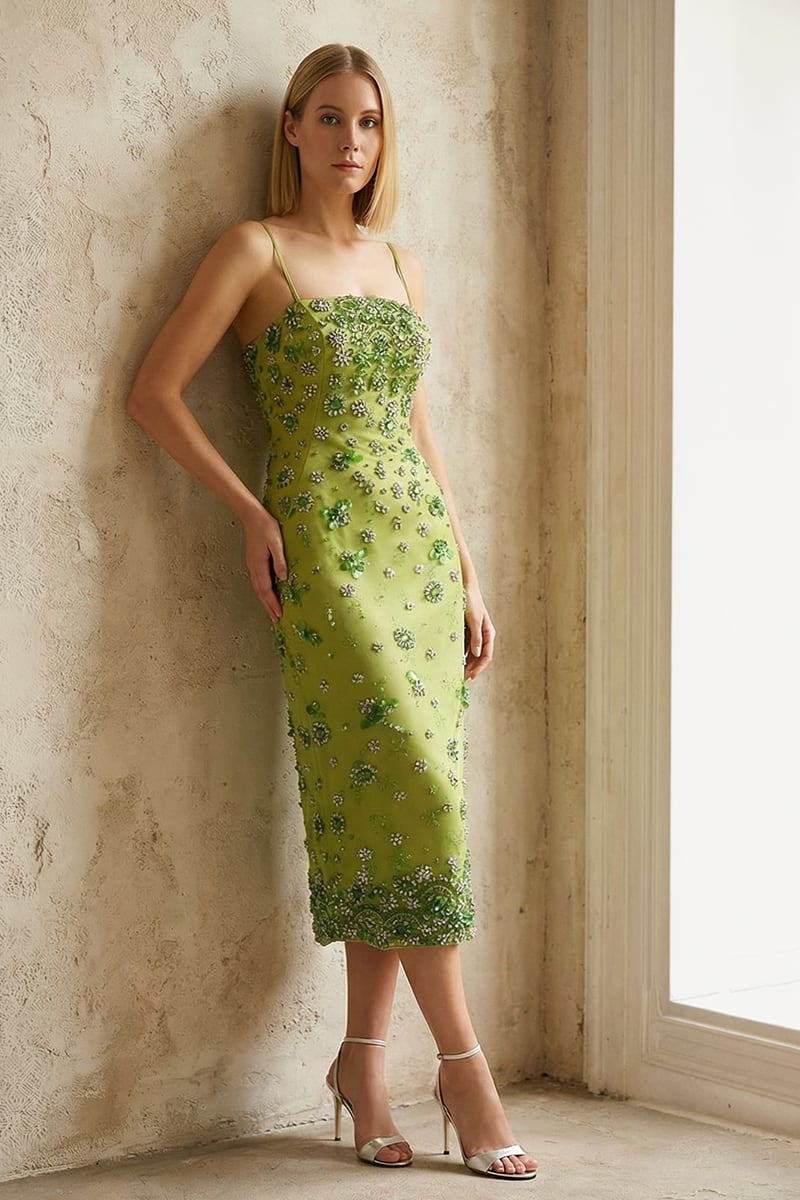 Verdant Embellished Midi Dress | JewelClues