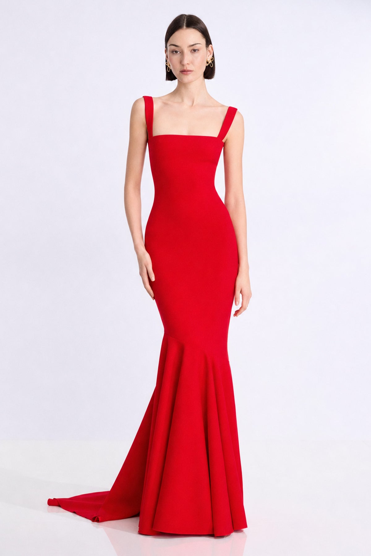 Verona Sculpted Mermaid Gown | JewelClues #color_red