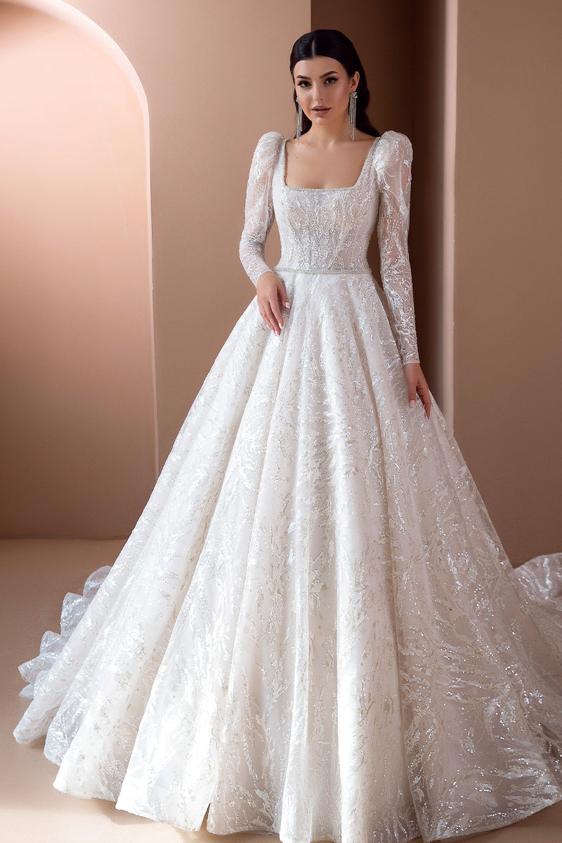 Victoria Beaded A-line Wedding Dress | Jewelclues