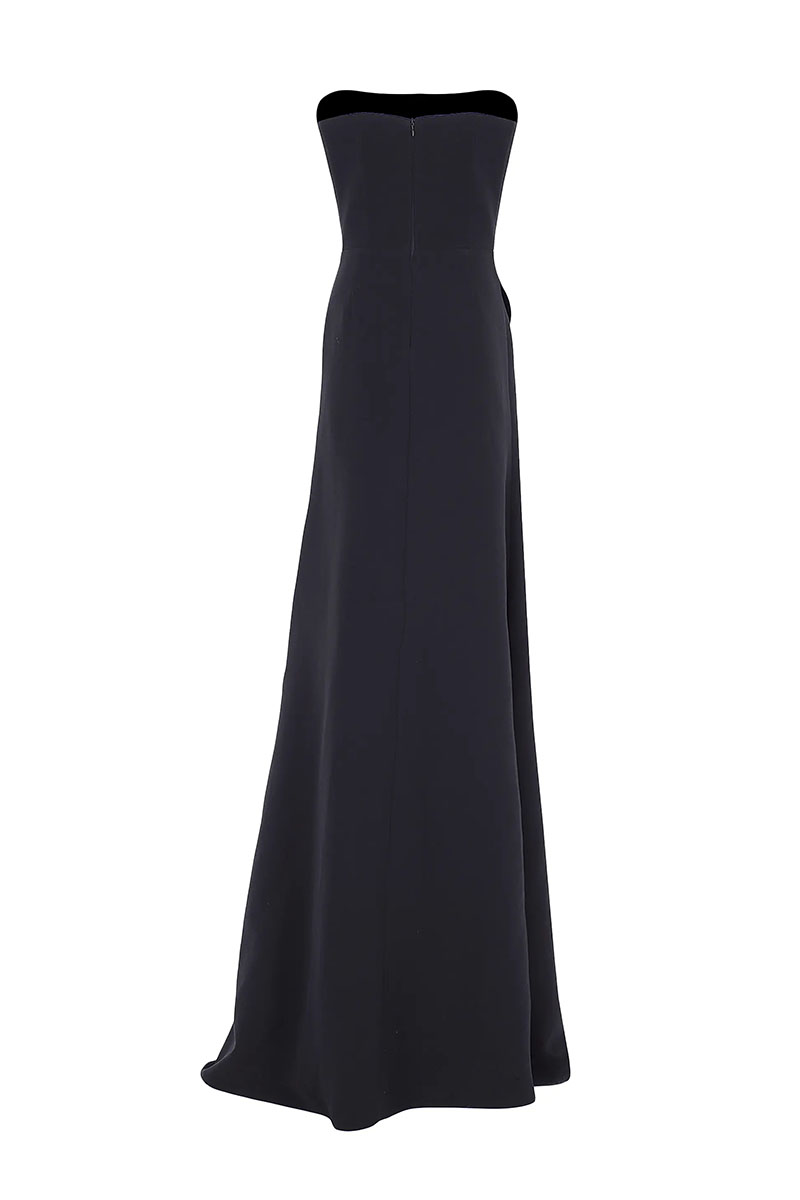 Virelle Strapless Crepe Gown | JewelClues #color_black