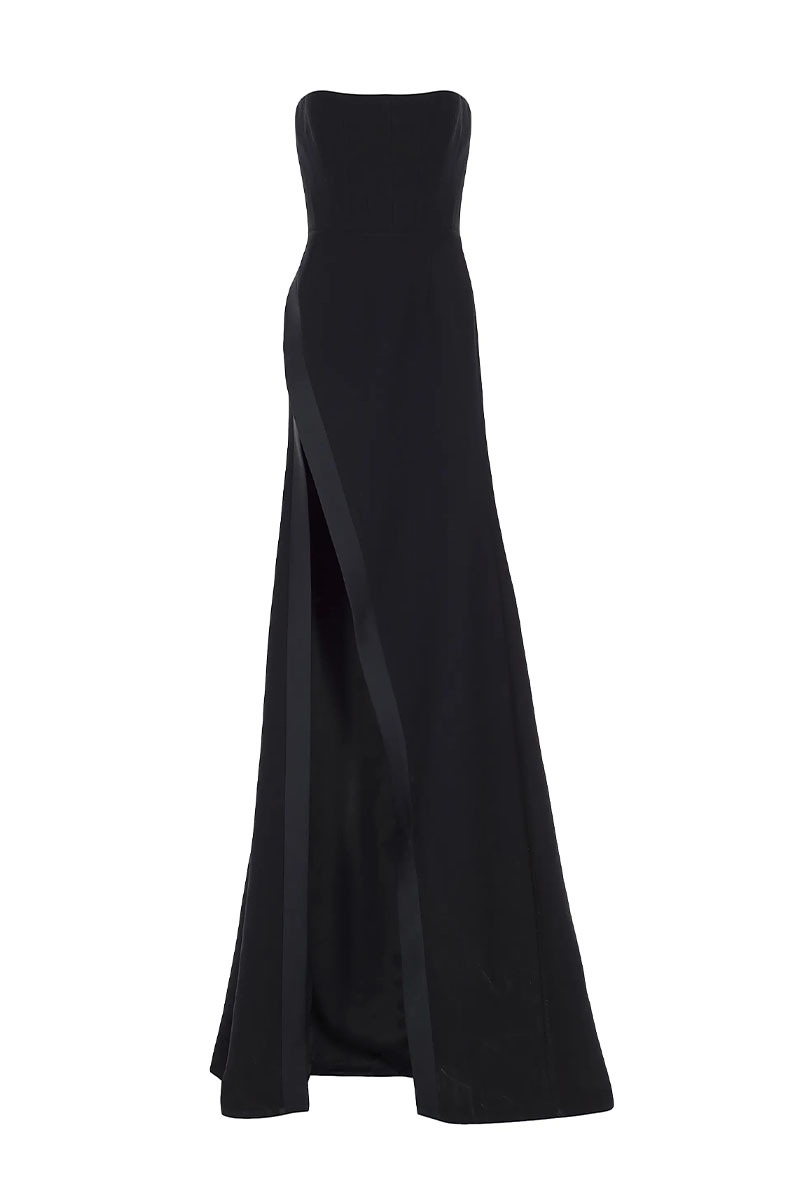 Virelle Strapless Crepe Gown | JewelClues #color_black