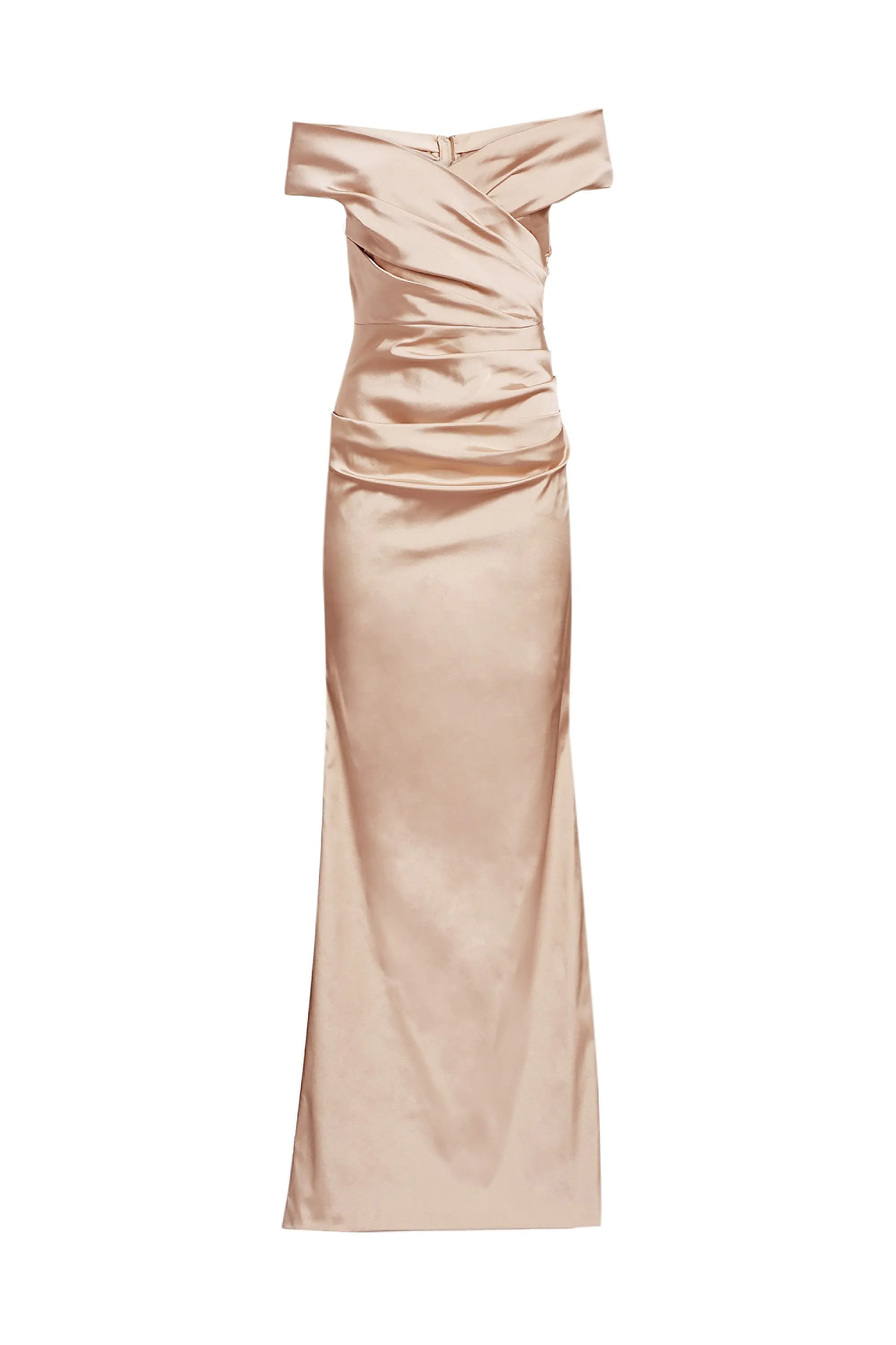 Vivienne Off-The-Shoulder Satin Gown | JewelClues #color_champagne